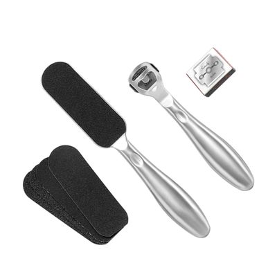 PACKOVE 4-Piece Stainless Steel Pedicure Set Callus Remover Toenail Clipper Nail Care Trimmer Professional Foot Care Tools for Thick Nails and Calluses