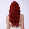 108-2 Long Wavy Red Wig with Bangs, 26 Inches, Heat Resistant Synthetic Fiber, Natural Looking Curls view 3