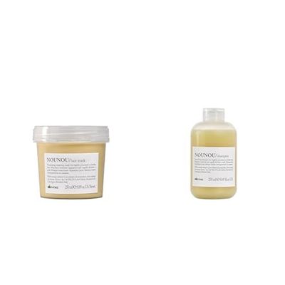 Davines NOUNOU Shampoo (250ml) & Mask (250ml) Duo, to Gently Cleanse and Treat Dry or Chemically Treated Hair, while Restoring Hydration, Softness, and Shine, (2 Piece Set)