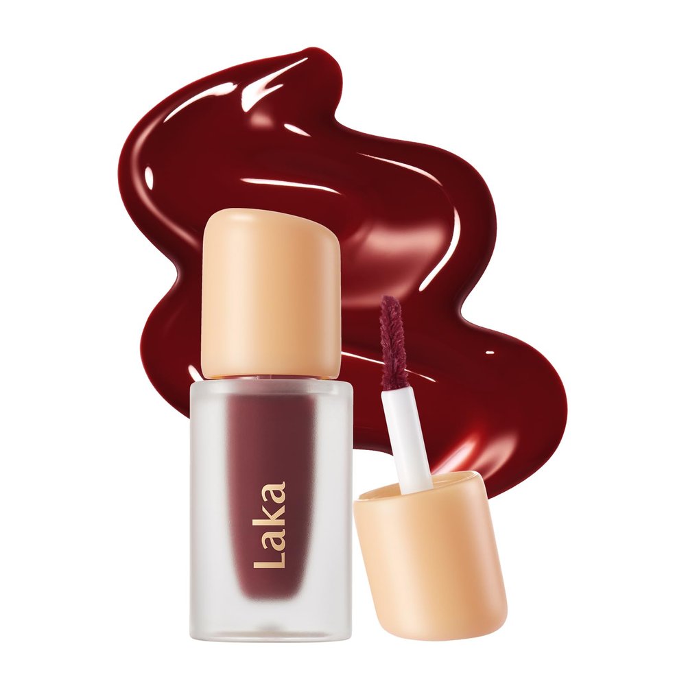 Laka Fruity Glam Lip Tint Mini, 1.9g/0.07oz, Glowing Lip Stain with Wide Color Spectrum, Hydrating & Lightweight Texture, Long-Lasting Bold Stain, Non-Sticky, Vegan, K-Beauty (#120 Caffeine rose)