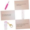 COMPUKAS 4Pcs Eyelash Brush Keychain Long Mascara Wand Brow Comb Travel Friendly Makeup Tool for Beginners Professionals for Daily Use Makeup Artist view 2