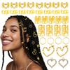 106 PCS Gold Hair Jewelry Clips The Heart Shape Themed for Braids Cuffs Loc Charms Hair Accessories Rings Pendant Metal Jewelry Decoration view 1