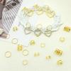 106 PCS Gold Hair Jewelry Clips The Heart Shape Themed for Braids Cuffs Loc Charms Hair Accessories Rings Pendant Metal Jewelry Decoration view 3