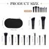 10 Pcs Mini Portable Makeup Brush Set Complete Travel Cosmetic Brushes Kit with Pouch for Blush Powder Eyeshadow Perfect for Women and Girls(Black) view 2