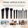 10 Pcs Mini Portable Makeup Brush Set Complete Travel Cosmetic Brushes Kit with Pouch for Blush Powder Eyeshadow Perfect for Women and Girls(Black) view 4