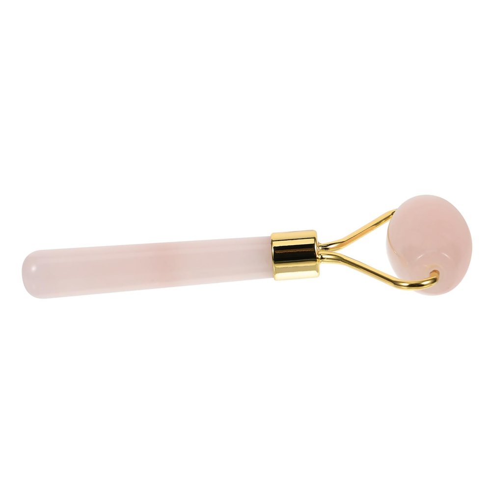 HAKIDZEL Rose Quartz Facial Roller Massager 1 Piece Handheld Skin Massage Tool for Women Natural Crystal Massage Anti-Aging Face Care