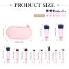 10 Pcs Mini Portable Makeup Brush Set Complete Travel Cosmetic Brushes Kit with Pouch for Blush Powder Eyeshadow Perfect for Women and Girls(Pink) view 2