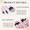 10 Pcs Mini Portable Makeup Brush Set Complete Travel Cosmetic Brushes Kit with Pouch for Blush Powder Eyeshadow Perfect for Women and Girls(Pink) view 3