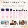 10 Pcs Mini Portable Makeup Brush Set Complete Travel Cosmetic Brushes Kit with Pouch for Blush Powder Eyeshadow Perfect for Women and Girls(Pink) view 4