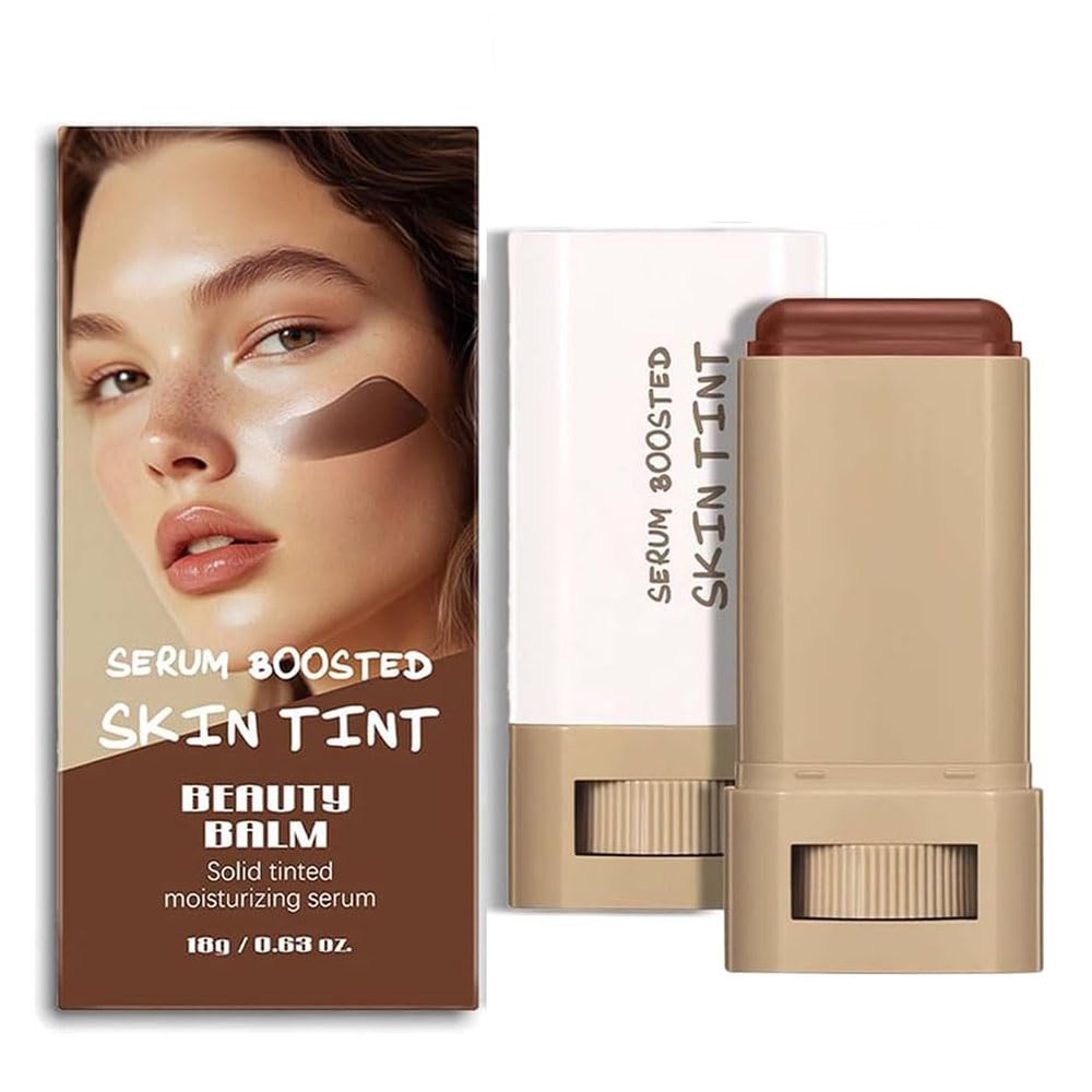 Beauty Balm Serum Boosted Skin Tint-A 3-in-1combining Foundation Stick, Lightweight solid Tinted Moisturizing Serum Contour Foundation Face for WomenBuildable Medium-to-Full Coverage(#01)