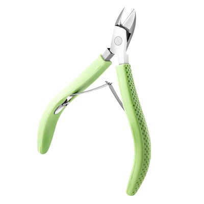 Cuticle Cutter With Ergonomic Rubber Cover Handle Stainless Steel Comfortable Grip Nails Trimmer Full Jaw For Manicure Rubber Handle Trimmer