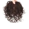 Yanamy 3.5x3.5inch Base 5.9inch One-piece Clip in Toppers Curly Human Hair for Women Thin Hair (Natural black,15cm) view 1