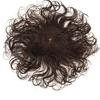 Yanamy 3.5x3.5inch Base 5.9inch One-piece Clip in Toppers Curly Human Hair for Women Thin Hair (Natural black,15cm) view 3