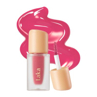 Laka Fruity Glam Lip Tint Mini, 1.9g/0.07oz, Glowing Lip Stain with Wide Color Spectrum, Hydrating & Lightweight Texture, Long-Lasting Bold Stain, Non-Sticky, Vegan, K-Beauty (#118 Adore)