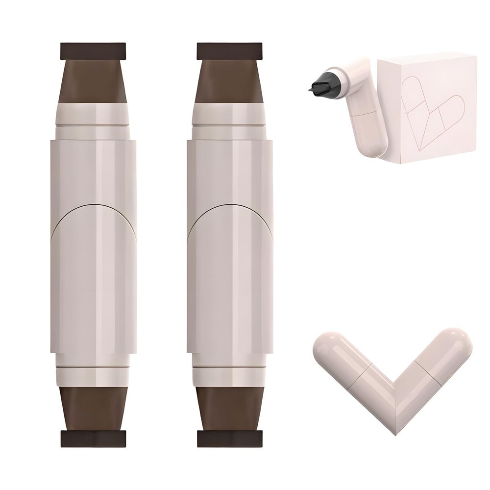 YKLWORLD Waterproof Eyeliner Stamp, Winged Eyeliner Stamp Set, Waterproof Smudge-proof Eyeliners Pencil, Longwearing with Angled Felt Tip, Perfect Wing Line, Quick-Drying for Beginners (#02Brown)