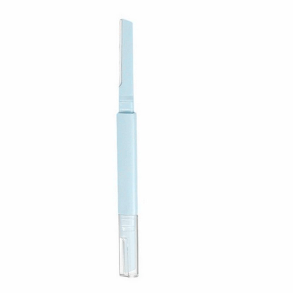 Double Ended Eyebrow Trimmer, Anti Scratch Trimming Tool for Men, Women-Blue