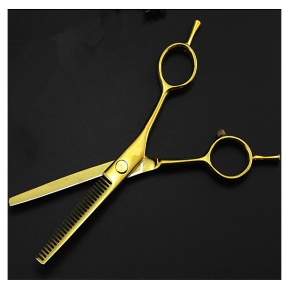 5.5 Inch Golden Double Tail Hair Cutting Scissors, Professional Barber & Hairdressing Scissors Set for Precision Cutting, Ergonomic Design