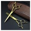 5.5 Inch Golden Double Tail Hair Cutting Scissors, Professional Barber & Hairdressing Scissors Set for Precision Cutting, Ergonomic Design view 4