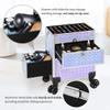 AROUS Rolling Makeup Train Case with 3 Drawers, Cosmetology Case on Wheels Nail Trolley Cart Salon Station Organizer Cases for Nail Tech, Face Painting,Hairstylist, Makeup Artist, Silver view 4