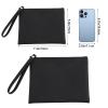 Xinjoduz Wristlet Pouch 7.4" 5.9" Black Mini Makeup Pouch for Purse Small Leather Makeup Bag Mini Cosmetic Zipper Little Wristlet Travel Purse for Women Lipstick Car Change Coin Organizer (Black) view 2