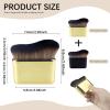 2pcs Self Tanner Brush Body Makeup Brushes Liquid Foundation for Self Tan Brush Self Tan Applicator Face Neck Body Leg Tanning Makeup (Gold+Black) view 2