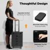 Unnsiapit Rolling Makeup Train Case, L14.1*W9*H22.4in Lockable Nail Cart Cosmetic Organizer Box on Wheels, Professional Travel Case for Barber Hairstylist Salon, H6.7in Drawers, Black view 4