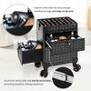 AROUS Rolling Makeup Train Case with 3 Drawers, Cosmetology Case on Wheels Nail Trolley Cart Salon Station Organizer Cases for Nail Tech, Face Painting,Hairstylist, Makeup Artist, Black view 4