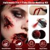 Yosca 3Pcs Halloween Fake Blood, Realistic Washable Fake Blood Spray, Dripping, Coagulated Halloween Makeup Kit, Face Body Paint Special Effects Makeup for Clown Zombie Bride Vampire Monster Cosplay view 2