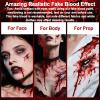 Yosca 3Pcs Halloween Fake Blood, Realistic Washable Fake Blood Spray, Dripping, Coagulated Halloween Makeup Kit, Face Body Paint Special Effects Makeup for Clown Zombie Bride Vampire Monster Cosplay view 3