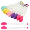 20 PCS Lip Scrub Brushes, Silicone Lips Scrubber Exfoliator, Double-Sided Oval Pore Scrubber, 2-in-1 Silicone Lips Scrub Tool for Smoother and Fuller Lip Appearance - 5 Colors view 1