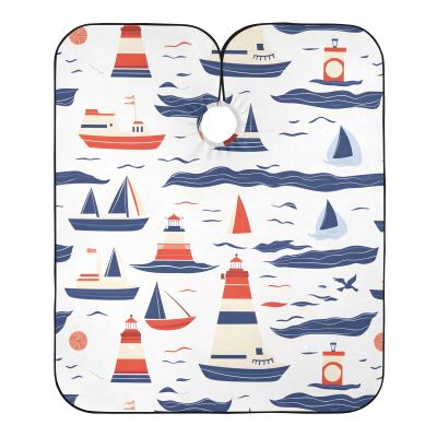 Barber Cape Salon Cape Hairdressing Apron Haircutting Waterproof Sailboats for Adults Clients with designs Adjustable Neck Closure