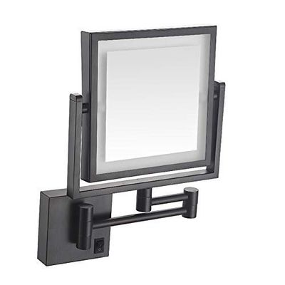 8 in Makeup Mirror Wall Mount Lighted LED, 3X Magnification Bathroom Mirror Wall Mount with Light, Double Sided Swivel 360, Can Be Charged,Bronze,Charging(Orb,Plugging)