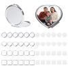 24 Pcs Sublimation Blanks Small Compact Mirror 4 Shapes Double Sided Cosmetic Mirror Metal Pocket Makeup Mirror Heat Transfer Cosmetic Mirror Folding Handheld Compact Mirror for Women Travel Home view 1