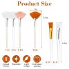 60 Pieces Fan Brushes, Soft Fan Brushes for Facials, Facial Applicator Brush for Women Girls, Facial Brush Esthetician for Mud Clay Mask, Makeup view 2