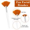 60 Pieces Fan Brushes, Soft Fan Brushes for Facials, Facial Applicator Brush for Women Girls, Facial Brush Esthetician for Mud Clay Mask, Makeup view 3