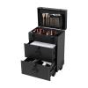 BANEBONE Professional Rolling Makeup Case - Large Capacity Portable Cosmetic Organizer with Lockable Latches, 2 Drawers, 4 Universal Wheels & Telescopic Handle for Makeup Artists view 1
