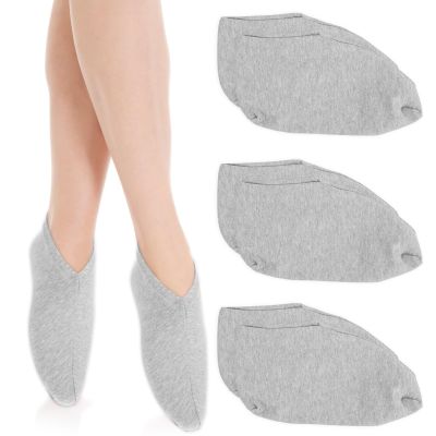3 Pairs Foot Moisturiser Socks Overnight, Spa Cotton Socks for Foot Cream, Lotion Sock for Moisturising for Dry Feet Care, Moisturising Sock for Cracked Heel Repair Women Men (Grey)