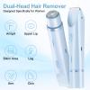 2025 New Bikini Trimmer for Women, 2 in 1 Dual Head Body Bikini Shaver, Ultra Low Silent, Painless & Cordless Hair Removal for Body , IPX7 Waterproof & Easy Cleaning for Shower & Travel (Blue) view 2