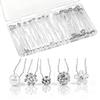 40 PCS Wedding Hair Pins for Brides, Pearl Hair Pins for Wedding, Silver Crystal Rhinestone Hair Pin Decorative Hair Accessories for Bridal Bridesmaid Women Prom Party view 1
