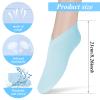 3 Pairs Foot Moisturiser Socks Overnight, Spa Cotton Socks for Foot Cream, Lotion Sock for Moisturising for Dry Feet Care, Moisturising Sock for Cracked Heel Repair Women Men (Blue) view 2