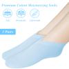 3 Pairs Foot Moisturiser Socks Overnight, Spa Cotton Socks for Foot Cream, Lotion Sock for Moisturising for Dry Feet Care, Moisturising Sock for Cracked Heel Repair Women Men (Blue) view 3