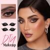 Lazy Eye Shadow Eyelash Patch, 2-in-1 Reusable Eye Makeup Stickers, Eyeshadow Lashes Makeup Stickers for All Eyeshapes (Gold,1) view 3