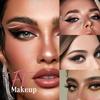 Lazy Eye Shadow Eyelash Patch, 2-in-1 Reusable Eye Makeup Stickers, Eyeshadow Lashes Makeup Stickers for All Eyeshapes (Gold,1) view 4