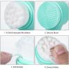 Beomeen Face Brush 2 in 1, Facial Cleansing Exfoliating Scrubber Brush, Silicone Double Side Manual Face Wash Scrub Brush with Soft Fiber for Deep Pore Cleansing, Massaging, Skin Care,Green view 3