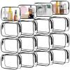 16 Pack Clear Cosmetic Bags Small Makeup Bags Travel Toiletry Bag for Women Men, Waterproof PVC Zipper Pouches Plastic Makeup Storage Bag for Travel Bathroom Toiletries Cosmetic Organizing, Black view 1