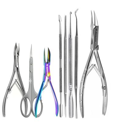 8-Piece Professional Toenail Care Kit  Podiatry Tools, Toenail Ingrowing Nail Treatment Set Ingrown Toenail Nipper with Scissors, Lifter, File & Pusher Podiatirst Set for Home & Salon Foot Care