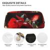 SDTYKHJ Pencil Case Red Rose Wine Glass and Candle Big Pencil Bag Portable Coin Pouch Aesthetic Cosmetic Bag Leather Makeup Bag view 4