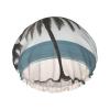 Beach and Palm Tree Print Shower Cap - Reusable Bath Hair Cap, Double Layer Washable Breathable with Adjustable Elastic Strap view 1