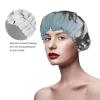 Beach and Palm Tree Print Shower Cap - Reusable Bath Hair Cap, Double Layer Washable Breathable with Adjustable Elastic Strap view 4
