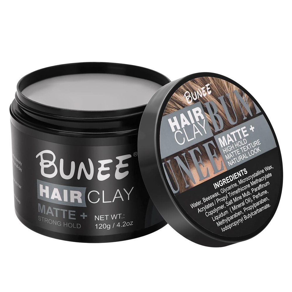 ZIBARBER Hair ClaySuper High Hold, Matte Finishorganic ingredients that promote hair and scalp healthFor Natural Texture Hairstyles (120g)